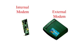 Internal
Modem External
Modem
 