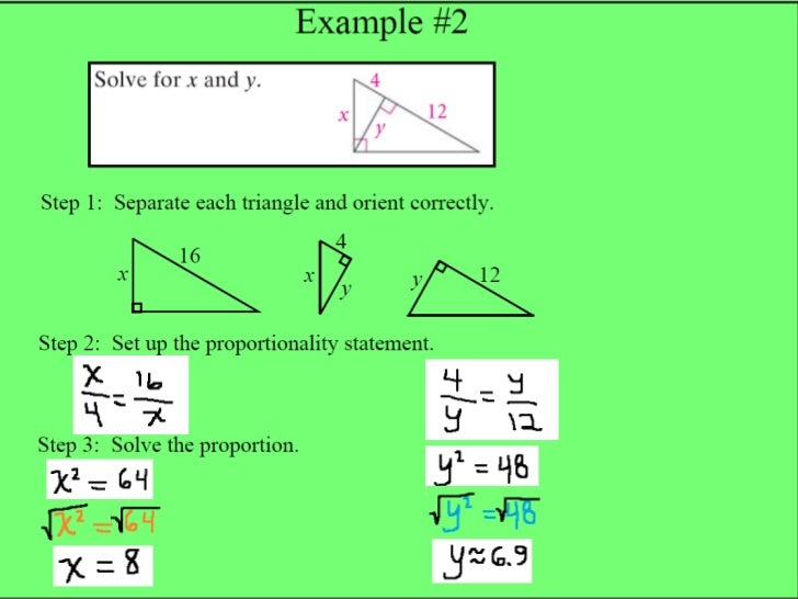 similarity in right triangles similarity in right triangles