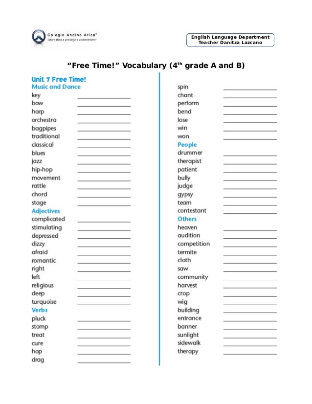 slideshare oral test Vocabulary Free 7 Time Unit slideshare oral test Vocabulary Free 7 Time Unit