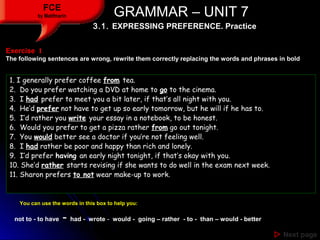 Unit 7 Grammar Contents - Present perfect | PPT