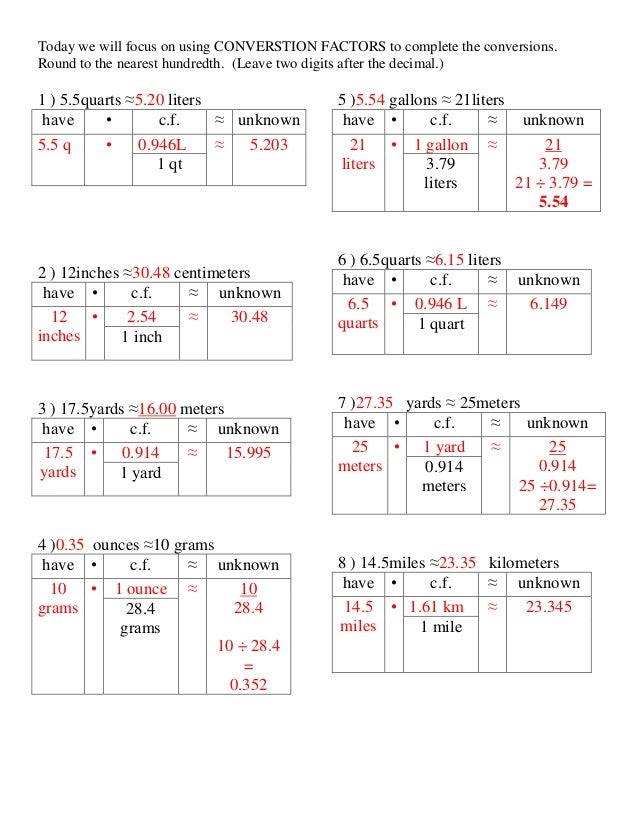 Unit 7 Lesson 8 B Conversions Between Systems