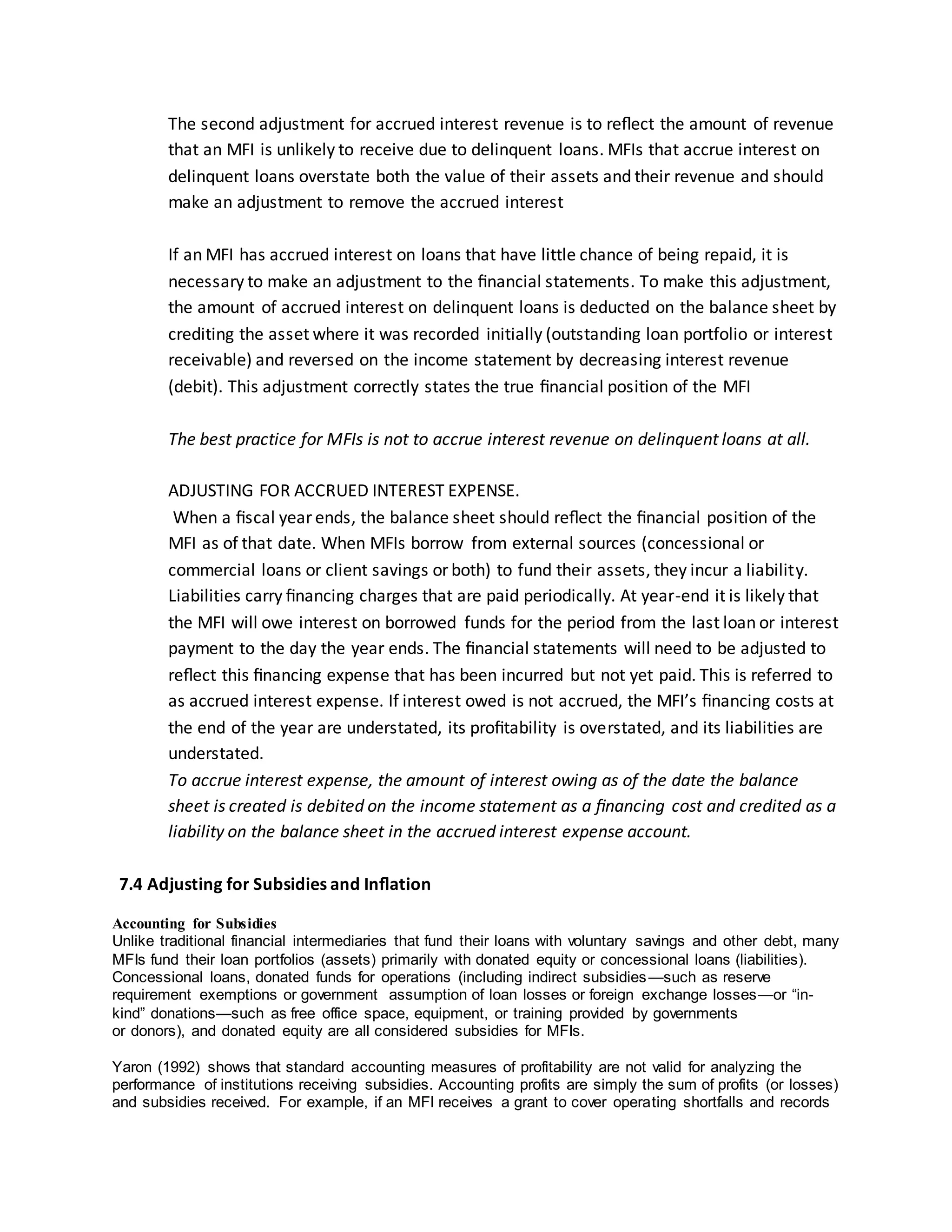 Mfi Performance performance measurement of MFI | DOCX