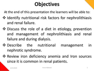 Unit 7; Nutritional consideration in the prevention and management of ...