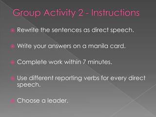 Write Answer Direct Powerpoint- Direct Speech | PPTX