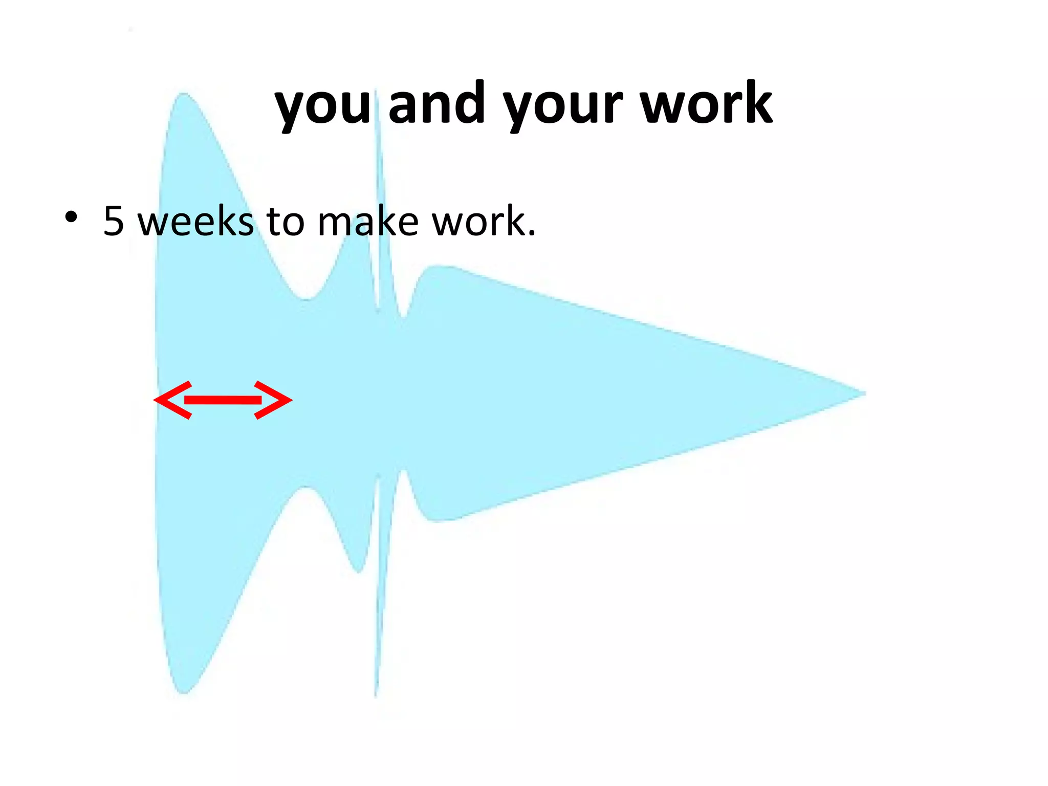 you and your work
• 5 weeks to make work.
 
