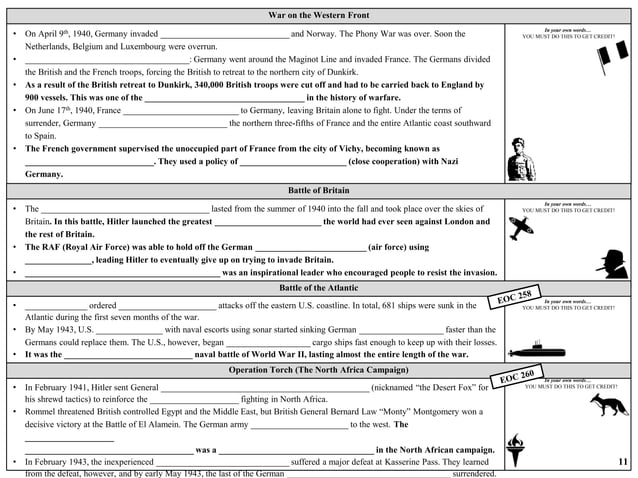 Unit 7: World War II [Guided Notes] | PPTX