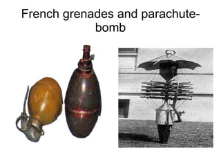 French grenades and parachute-bomb 