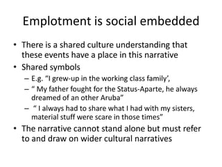 Narrator and audience Both narrator and audience will participate in the processes of linking, this is called emplotment