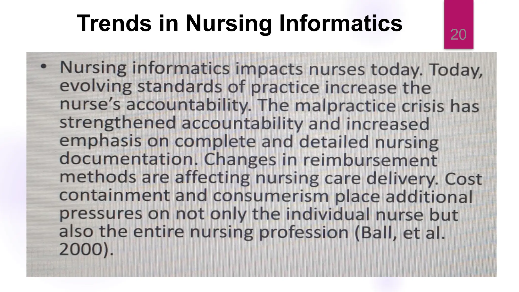 20
Trends in Nursing Informatics
 