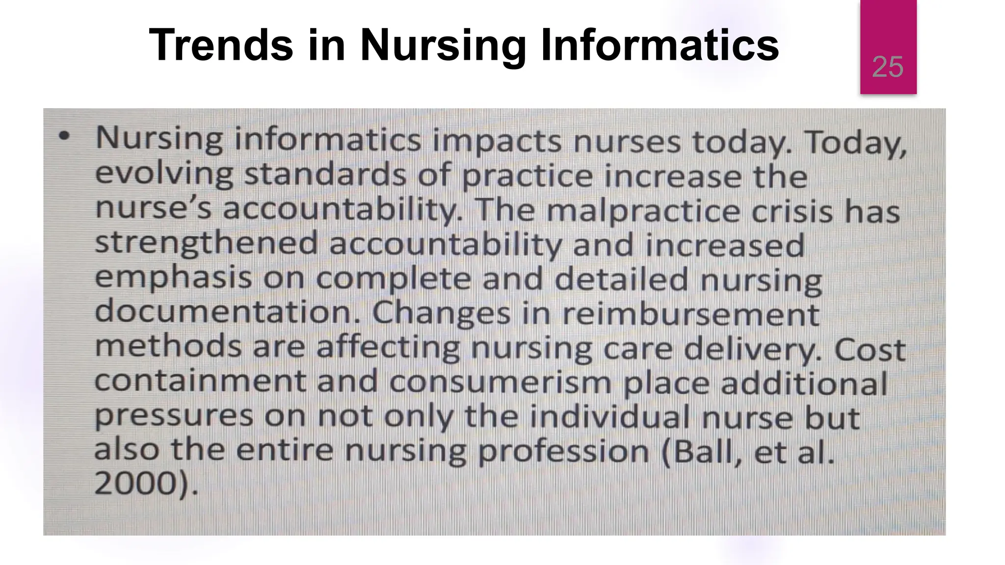 25
Trends in Nursing Informatics
 