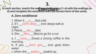 grammar summary unit 8 zero and first conditional | PPTX