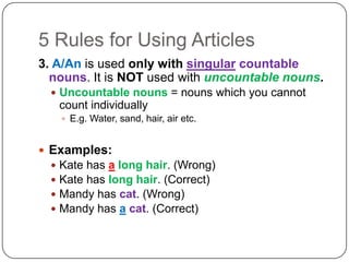 Has An Unit 8: Articles | PPTX