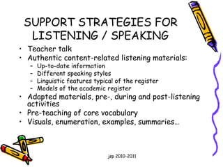 Unit 8 clil supportive strategies | PPT