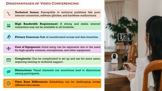 Disadvantages of Video Conferencing
Technical Issues: Susceptible to technical problems like poor
internet connection, software glitches, and hardware malfunctions.
High Bandwidth Requirement: A strong and stable internet
connection may not be available in all locations.
Privacy Concerns: Risk of unauthorised access and data breaches.
Cost of Equipment: Initial setup can be expensive due to the need
for high-quality cameras, microphones, and other equipment.
Complexity: Can be complicated to set up and use for some users,
requiring training or technical support.
Distractions: Visual elements can sometimes lead to distractions
among participants.
Time Zone Differences: Scheduling can be challenging across
different time zones.
67
Unit 8: ICT (Paper I)
 
