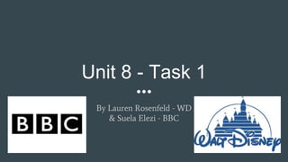 Unit 8 - Task 1
By Lauren Rosenfeld - WD
& Suela Elezi - BBC
Suela
 