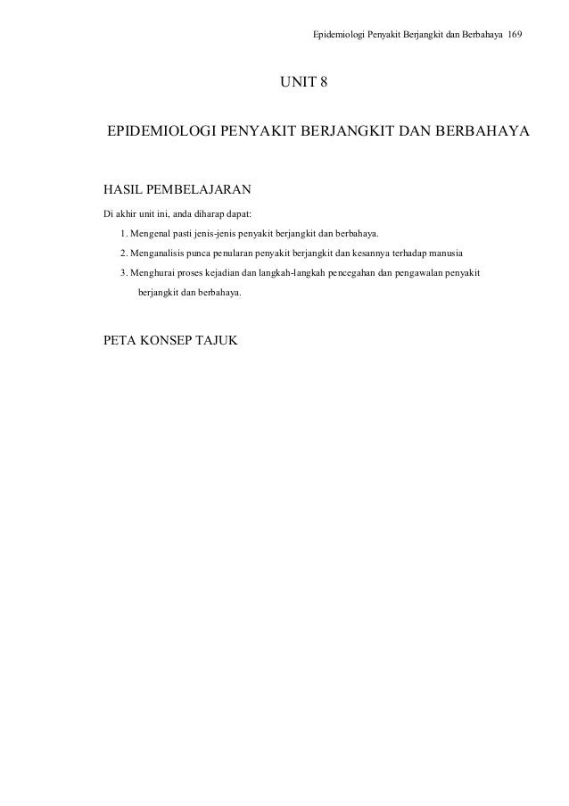Unit 8 epidemiologi penyakit berjangkit dan berbahaya