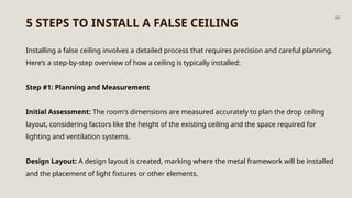 False Ceiling Making Process UNIT 8_ FALSE CEILING SYSTEMS | CEILING DESIGN | PPTX