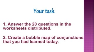 ENGLISH YEAR 6 UNIT 8 CONJUNCTIONS | PPTX