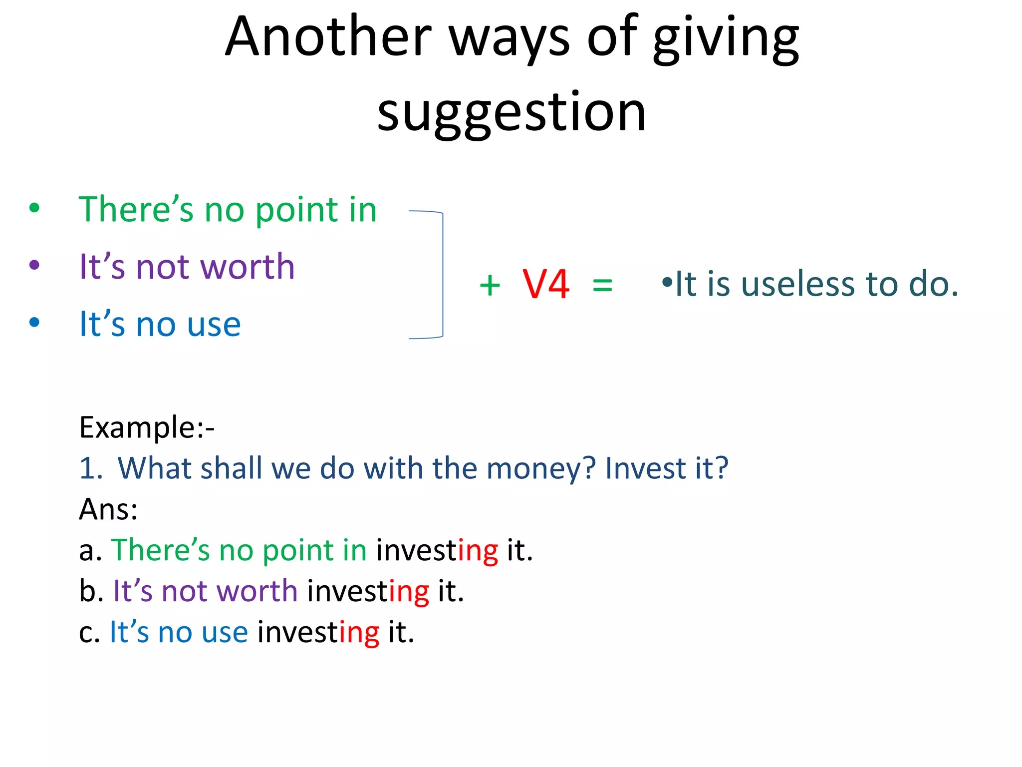 Suggestion Advice | PPT