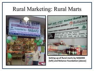 Rural Marketing: Rural Marts
Setting up of Rural marts by NABARD
[left] and Reliance Foundation [above]
 