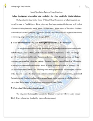 Unit 8 project identifying  crime patterns e hall