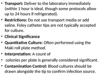 Unit 8 Sample collection for the diagnosis of bacterial infections | PPTX