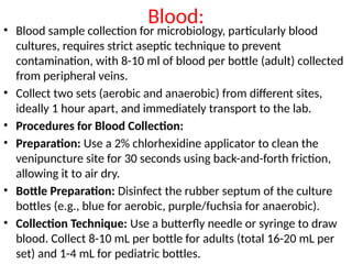Unit 8 Sample collection for the diagnosis of bacterial infections | PPTX