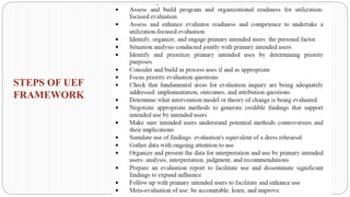STEPS OF UEF
FRAMEWORK
 