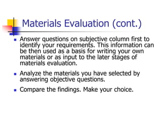 ESP MATERIAL DESIGN | PPT