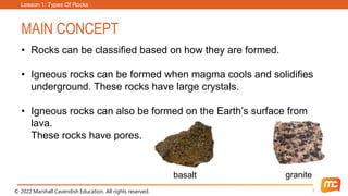 MORE ABOUT ROCKS AND THE TYPES OF ROCKS.pptx