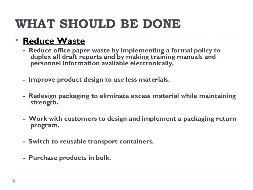 Waste management-Production