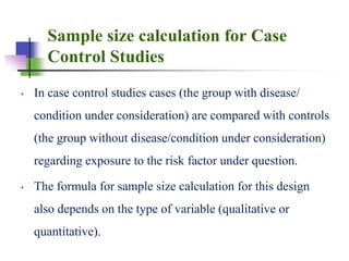 Case Sample Calculation Unit 9b. Sample size estimation.ppt