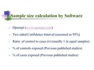 Case Sample Calculation Unit 9b. Sample size estimation.ppt