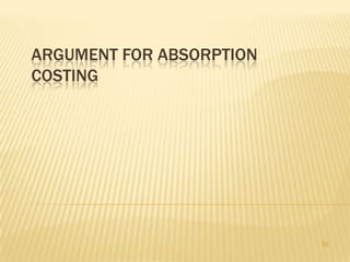 ARGUMENT FOR ABSORPTION
COSTING

22

 