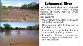 Ephemeral River
Photos of Gobabeb: Start of the flood (12 Jan 2021)
and peak water levels (17 Jan 2021).
 