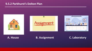 9.5.2 Parkhurst’s Dolton Plan
A. House B. Assignment C. Laboratory
 
