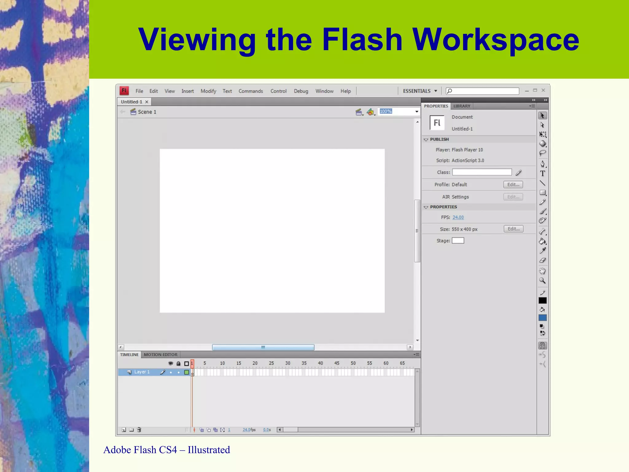 Viewing the Flash Workspace 