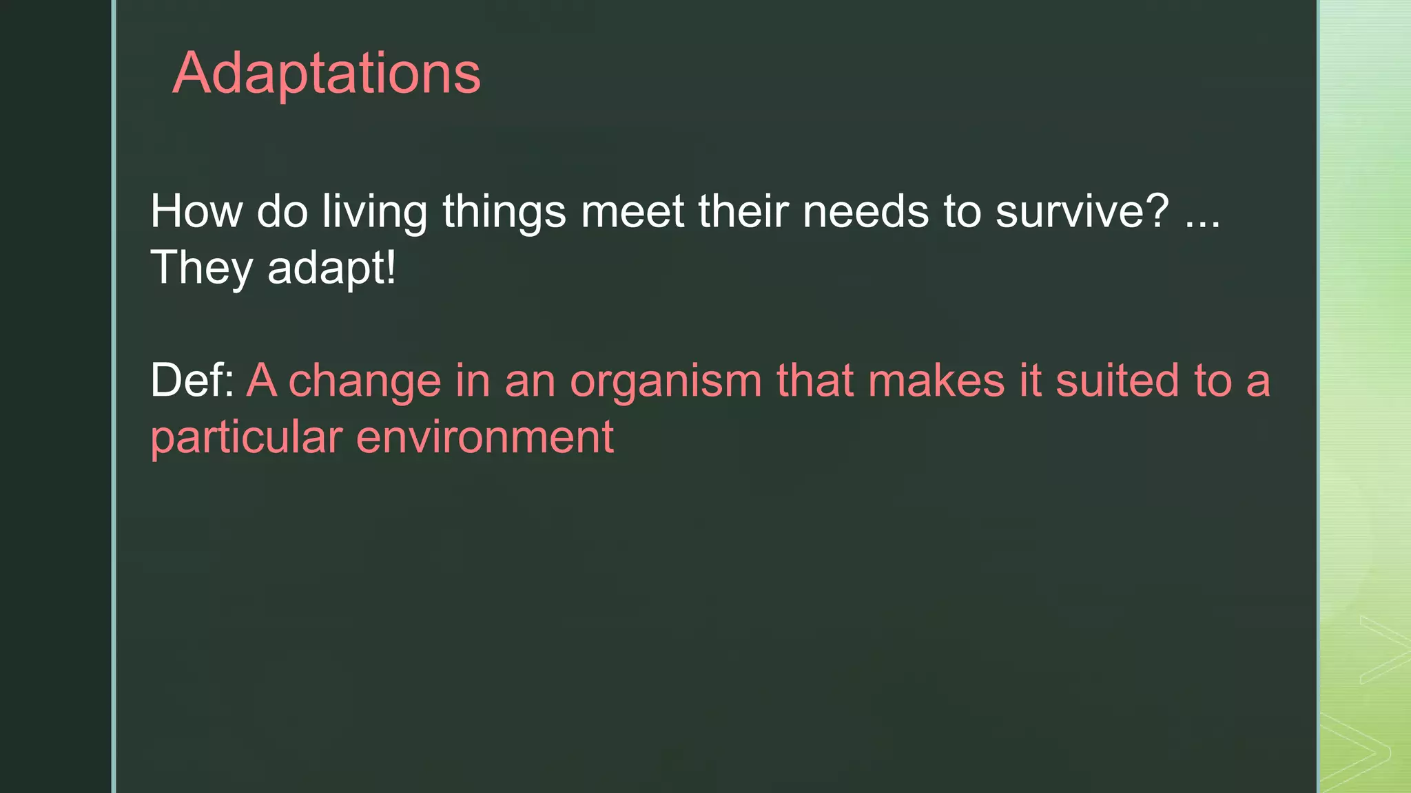 Unit a interactionsandecosystems(adaptations) | PPT