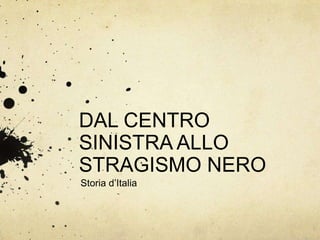 DAL CENTRO
SINISTRA ALLO
STRAGISMO NERO
Storia d’Italia
 