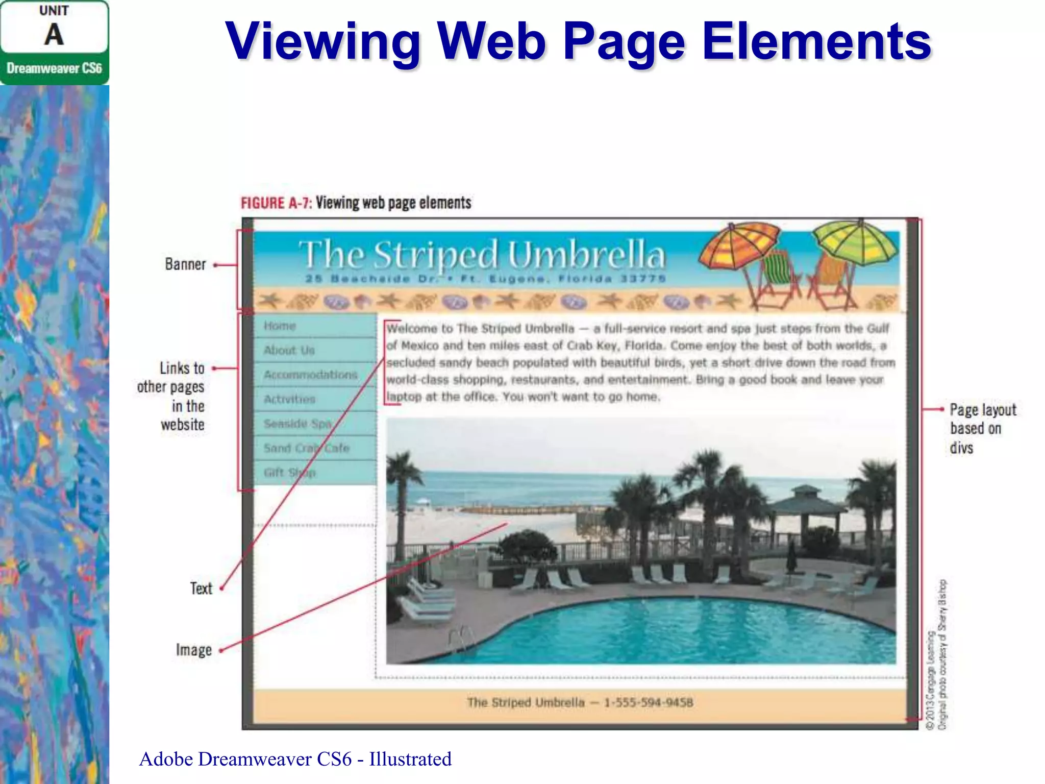 Viewing Web Page Elements

Adobe Dreamweaver CS6 - Illustrated

 