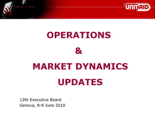 OPERATIONS  &  MARKET DYNAMICS UPDATES 12th Executive Board Geneva, 8-9 June 2010 