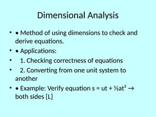Dimentionaity Methods Unit_and_Dimension_Explained.pptx for science students | PPTX