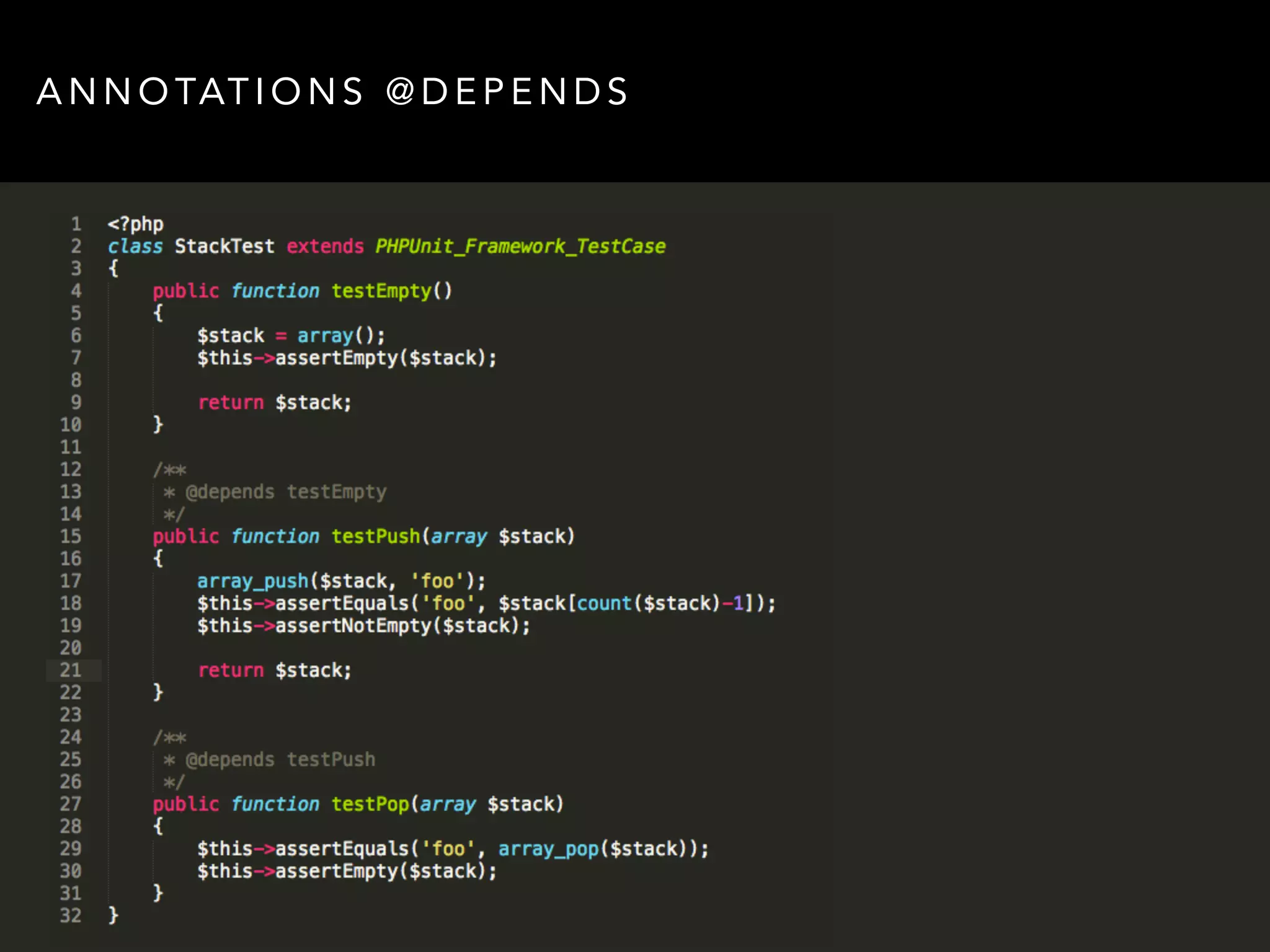 ANNOTATIONS @DEPENDS 
 
