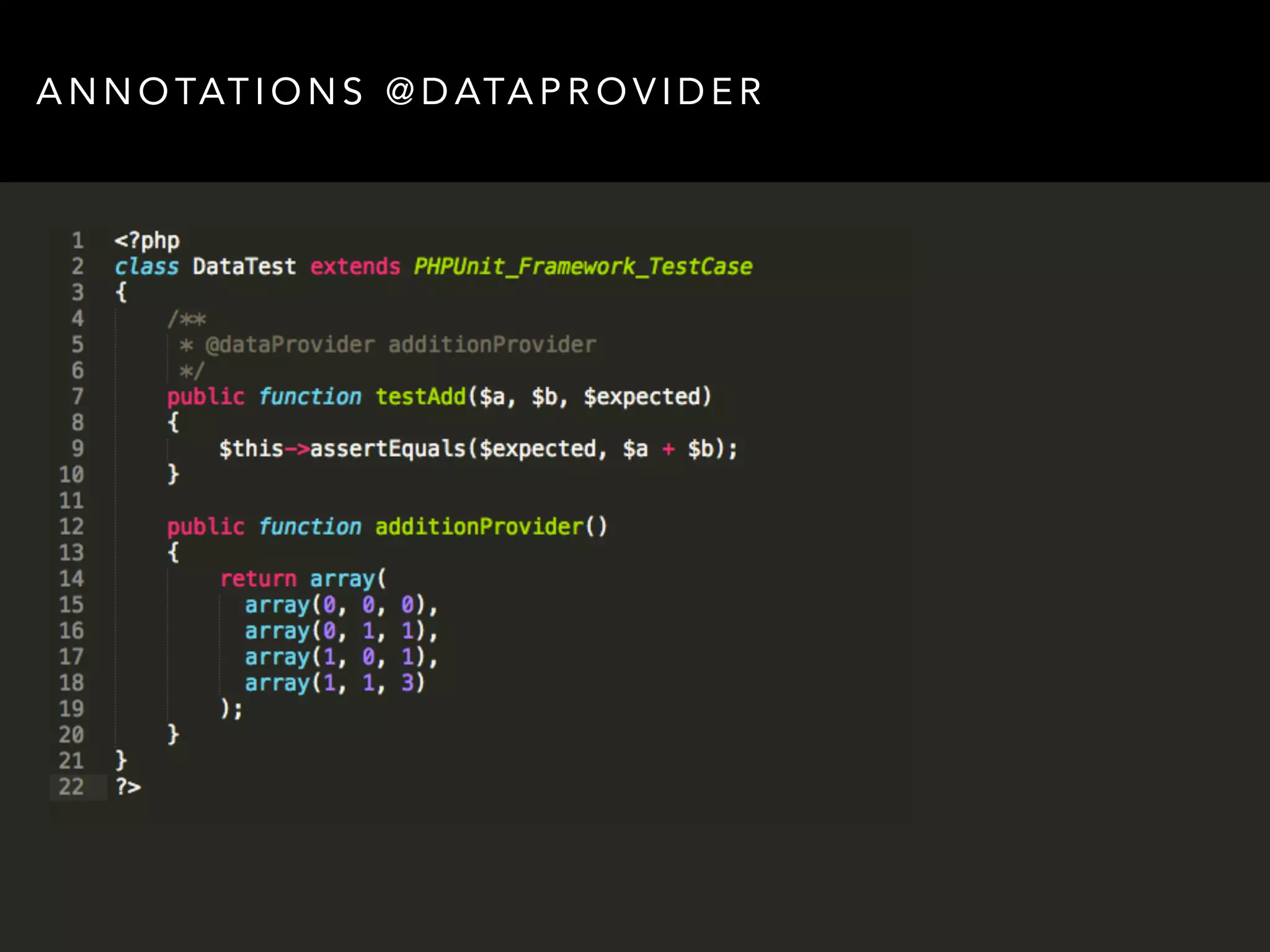 ANNOTATIONS @DATAPROVIDER 
 