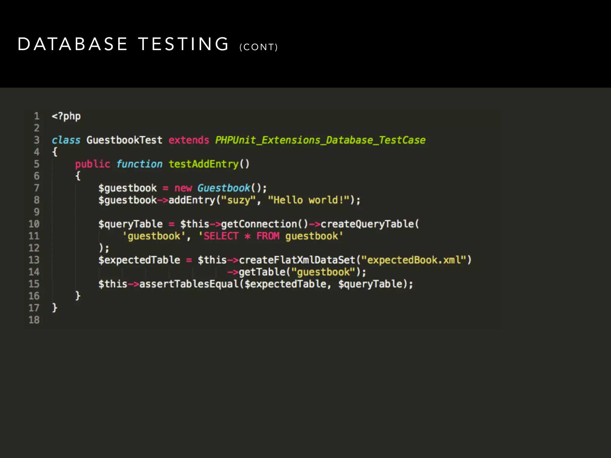 DATABASE TESTING (CONT) 
 