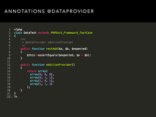 ANNOTATIONS @DATAPROVIDER 
 
