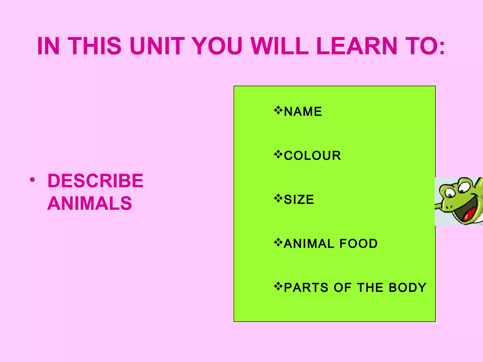 ANIMALS UNIT 7 PPT animals-unit-7-ppt
