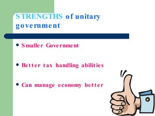 advantages and disadvantages of unitary government