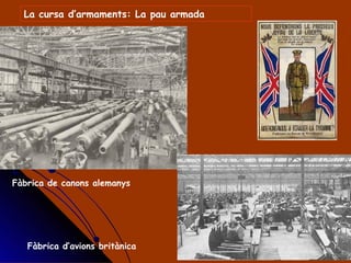 Fàbrica de canons alemanys Fàbrica d’avions britànica La cursa d’armaments: La pau armada 