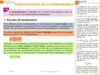PRINCIPIS BÀSICS DE LA TERMODINÀMICA
17/09/2013 Unitat 1. Principis de màquines 16
 